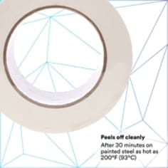 PEELS OFF CLEANLY: After 30 minutes on painted steel as hot as 200 °F (93 °C)