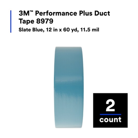 Slate Blue 12 in x 60 yd "NEW" 3M 8979 Performance Plus Duct Tape 2 Rolls 