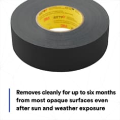 Removes cleanly for up to six months from most opaque surfaces even after sun and weather exposure