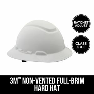 3M™ Full-Brim Non-Vented Hard Hat with Ratchet Adjustment, CHH-FB-R-W6-PS, 6/caseimage