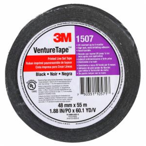 3M™ Venture Tape Printed Line Set Tape 1507, Black, 48 mm x 55 m, 24 Rolls/Case image 3M™ Venture Tape Printed Line Set Tape 1507, Black, 48 mm x 55 m, 24 Rolls/Caseimage