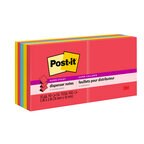 Post-it® Super Sticky Dispenser Notes in 3 in x 3 in feature 2x the sticking power. These accordion-style notes are specially designed to work in Post-it® Note Dispensers, and allow you to always have a note nearby to capture great ideas. Unique adhesive reliably sticks and re-sticks so your message can stay front and center. Move your notes with you throughout the day. Use for notes or reminders on doors, windows or walls. Classic rainbow hues from the Playful Primaries collection brighten your day. Post-it® Super Sticky Dispenser Notes are recyclable and the paper is sourced from certified, renewable and responsibly managed forests. 10 Pads/Pack, 90 Sheets/Pad.