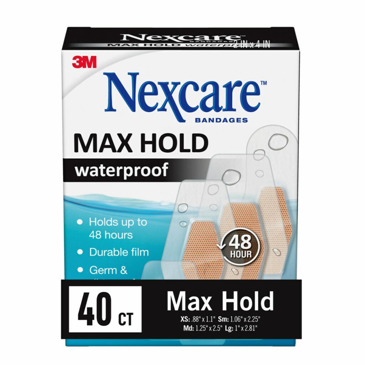 Nexcare Max Hold Waterproof Bandages
