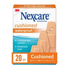 Nexcare Cushioned Waterproof Bandages 20 ct Assorted Sizes