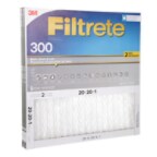 A 2-pack Filtrete™ Clean Living Basic Dust Filter 9853DC-2, MPR 300, 20 in x 20 in x 1 in