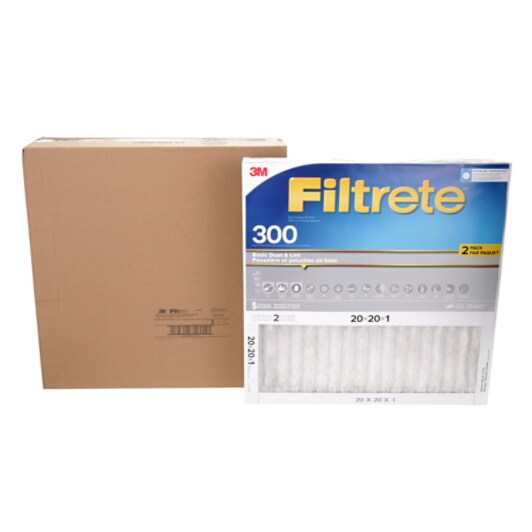 A 2-pack Filtrete™ Clean Living Basic Dust Filter 9853DC-2, MPR 300, 20 in x 20 in x 1 in