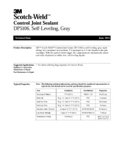 Scotch-Weld Control Joint Sealant DP-5106, Self Leveling, Gray