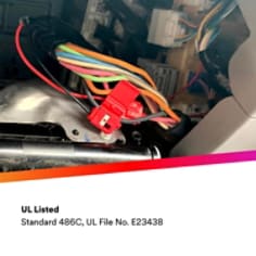 UL LISTED: Standard 486C, UL File No. E23438