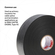 COMMON USE:  Used as primary insulation for cable splice and termination applications up to 69kV (ASTM D4388, Type III)