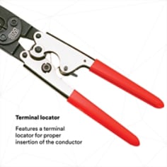 TERMINAL LOCATOR: Features a terminal locator for proper insertion of the conductor