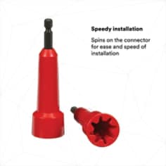 SPEEDY INSTALLATION: Spins on the connector for ease and speed of installation