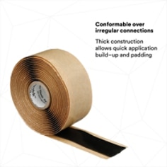 CONFORMABLE OVER IRREGULAR SHAPED CONNECTIONS: Thick construction allows quick application build–up and padding over irregular connections