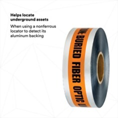 HELPS LOCATE UNDERGROUND ASSETS: When using a nonferrous locator to detect its aluminum backing