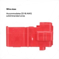 WIRE SIZES: Accommodates 22-16 AWG solid/stranded wires