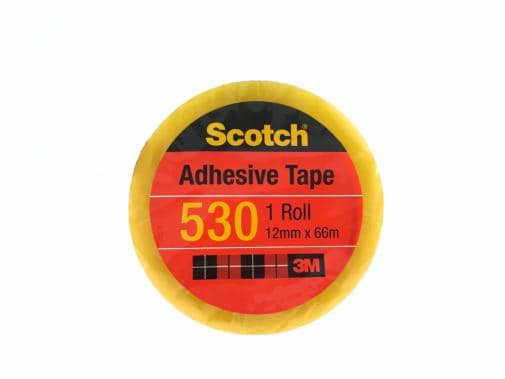 Scotch® Cellulose Tape 530, 12 mm x 66 m, 3 in Core, 12 Packs/Inner, 144 Packs/Carton