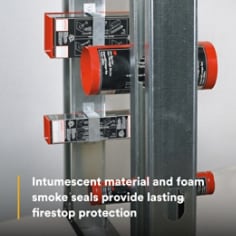 Intumescent material and foam smoke seals provide lasting firestop protection