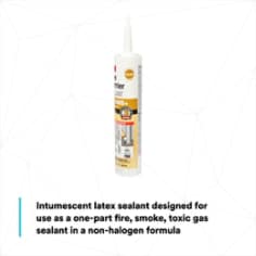 Intumescent latex sealant designed for use as a one-part fire, smoke, toxic gas sealant in a non-halogen formula