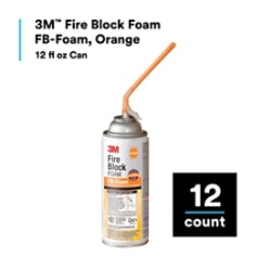 3M™ Fire Block Foam FB-Foam, Orange, 12 fl oz Can, 12 count