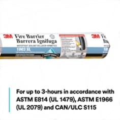 For up to 3-hours in accordance with ASTM E814 (UL 1479), ASTM E1966 (UL 2079) and CAN/ULC S115