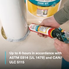 Up to 4-hours in accordance with ASTM E814 (UL 1479) and CAN/ULC S115