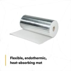 Flexible, endothermic, heat-absorbing mat