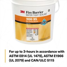 For up to 3-hours in accordance with ASTM E814 (UL 1479), ASTM E1966 (UL 2079) and CAN/ULC S115