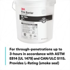 For through-penetrations up to 3-hours in accordance with ASTM E814 (UL 1479) and CAN/ULC S115. Provides L-Rating (smoke seal)