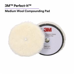 3M™ Perfect-It Random Orbital Wool Compounding Pad 34121, Medium, White, 5 in (130 mm), 2 Pads/Bag, 6 Bags/Case image 3M™ Perfect-It Random Orbital Wool Compounding Pad 34121, Medium, White, 5 in (130 mm), 2 Pads/Bag, 6 Bags/Caseimage