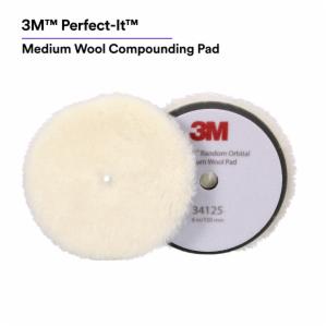3M™ Perfect-It Random Orbital Wool Compounding Pad 34125, Medium, White, 6 in (150 mm), 2 Pads/Bag, 6 Bags/Case image 3M™ Perfect-It Random Orbital Wool Compounding Pad 34125, Medium, White, 6 in (150 mm), 2 Pads/Bag, 6 Bags/Caseimage