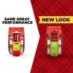 A side-by-side image showing old packaging under "Same Great Performance" text at the left, and to the right under "New Look", new product packaging for Sure Start Packaging Tape.