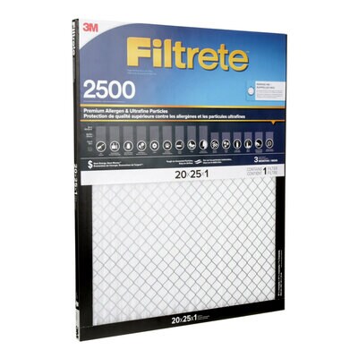 Filtrete™ Premium Allergen & Ultrafine Particles Filter EAX03DC-6-CA, 2500 MPR, 20 in x 25 in x 1 in