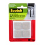 Scotch™ Square Felt Pads SP844-NA, Beige, 1 in (2.54 cm)