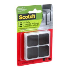 Scotch™ Square Felt Pads SP854-NA, Brown, 1 in (2.54 cm)