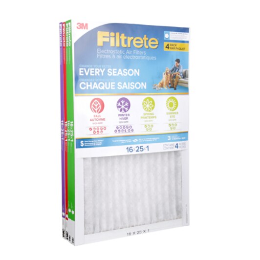 A 4 pack of 3M™ Filtrete® 4-SEASON,16 in x 25 in x 1 in