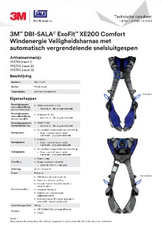 3M™ DBI-SALA® ExoFit™ XE200 Veiligheidsharnas TDS - 1112741 42 43