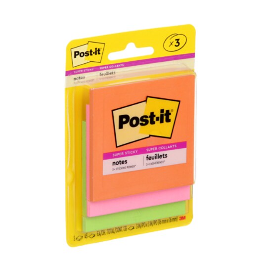 Feuillets super collants Post-it® 3321-SSAU, collection Coup de pouce, 76 mm x 76 mm