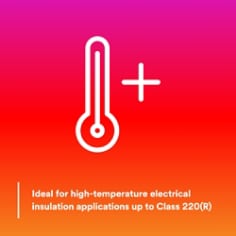Ideal for high-temperature electrical insulation applications up to Class 220(R)