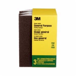 3M™ General Purpose Sanding Sponge CP040-3PK, Single Angle, 2 7/8 in x 4 7/8 in x 1 in, Fine, 3/pk, 6 pks/csimage
