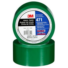 3M™ Vinyl Tape 471, Green, 2 in x 36 yd, 5.2 mil, 24 rolls per case