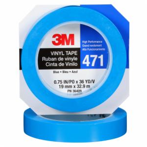 3M™ Vinyl Tape 471, Blue, 3/4 in x 36 yd, 48 Roll/Case, Individually Wrapped Conveniently Packagedimage
