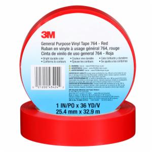 3M™ General Purpose Vinyl Tape 764, Red, 1 in x 36 yd, 5 mil, 36 Roll/Case, Individually Wrapped Conveniently Packaged image 3M™ General Purpose Vinyl Tape 764, Red, 1 in x 36 yd, 5 mil, 36 Roll/Case, Individually Wrapped Conveniently Packagedimage
