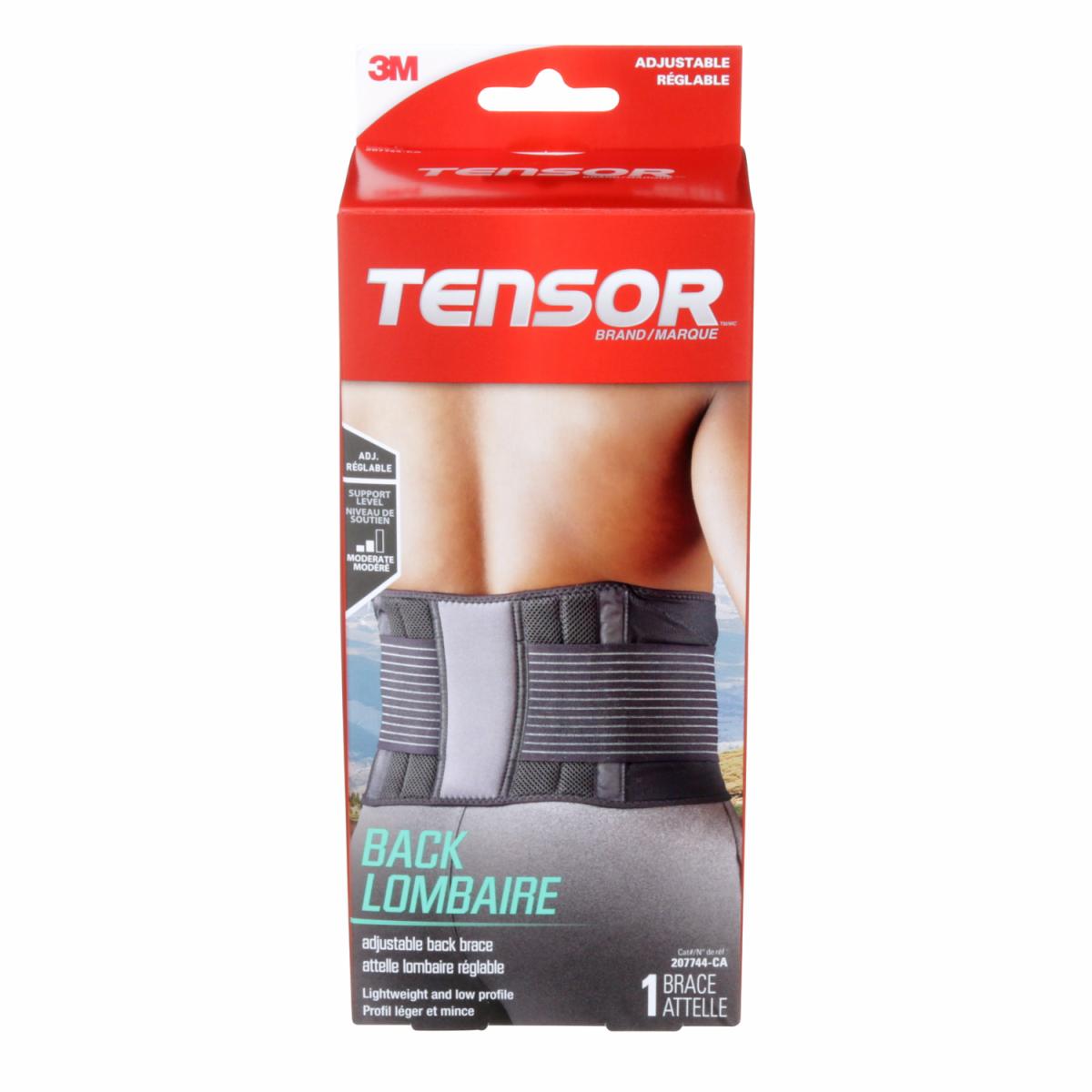 Tensor™ Back Brace, Adjustable, Black/Grey 3M Canada