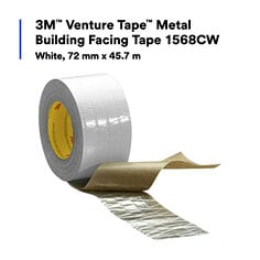 3M™ Venture Tape™ Metal Building Facing Tape 1568CW, White, 72 mm x 45.7 m