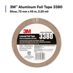 3M™ Aluminum Foil Tape 3380, Silver, 72 mm x 45 m, 3.25 mil