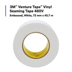 3M™ Venture Tape™ Vinyl Seaming Tape 460V, Embossed, White, 72 mm x 45.7 m