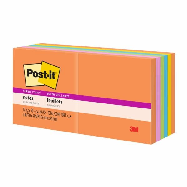Post-it Super Sticky Notes 654-12SSUC