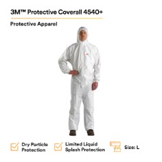 3M™ Protective Coverall 4540+ White & Blue Type 5/6 Size L