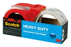 Scotch® Heavy Duty Packaging Tape, 1.88" x 54.6 YD, 2 Rolls and 1 Dispenser