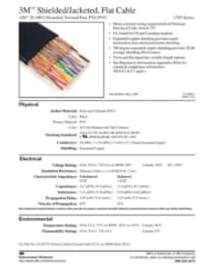 3M(TM) Shielded/Jacketed, Flat Cable, 1785 Series, TS0308