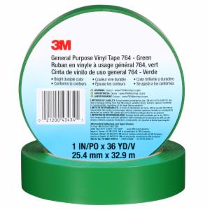 3M™ General Purpose Vinyl Tape 764, Green, 1 in x 36 yd, 5 mil, 36 Roll/Case, Individually Wrapped Conveniently Packaged image 3M™ General Purpose Vinyl Tape 764, Green, 1 in x 36 yd, 5 mil, 36 Roll/Case, Individually Wrapped Conveniently Packagedimage